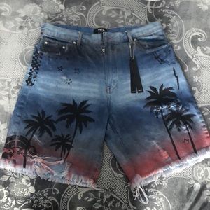 They are brand new amiri shorts size 34 they are blue black and a little red